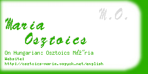 maria osztoics business card